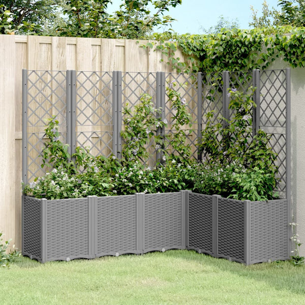 jardiniere treillis modulaire aspect rotin drainage facile gris clair 160 x 120 x 140 cm 1 | jardinna