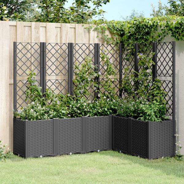 jardiniere treillis modulaire aspect rotin drainage facile noir 160 x 120 x 140 cm 1 | jardinna