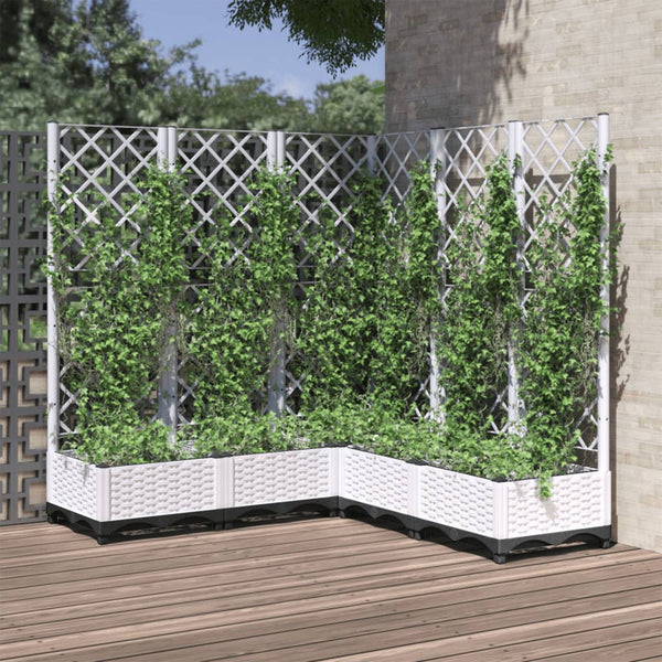 jardiniere treillis modulaire resine tressee blanc 120 x 120 x 121 cm 88ex | jardinna