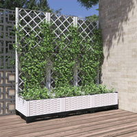 jardiniere treillis modulaire resine tressee blanc 120 x 40 x 121 cm 76fg | jardinna