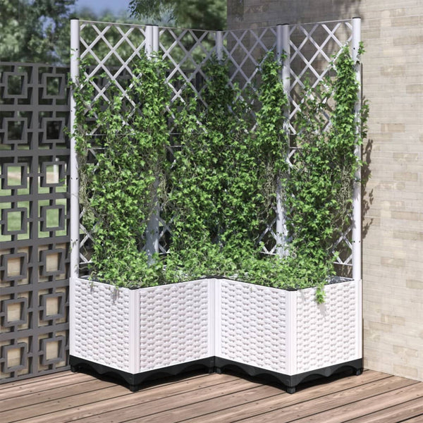 jardiniere treillis modulaire resine tressee blanc 80 x 80 x 136 cm 72ji | jardinna