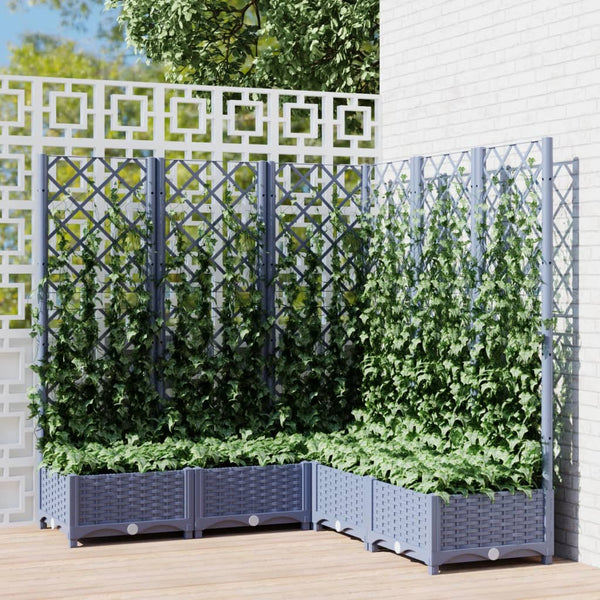 jardiniere treillis modulaire resine tressee gris bleu 120 x 120 x 121 cm 39hd | jardinna