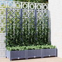 jardiniere treillis modulaire resine tressee gris bleu 120 x 40 x 121 cm 27bv | jardinna