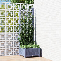 jardiniere treillis modulaire resine tressee gris bleu 40 x 40 x 121 cm 43mz | jardinna