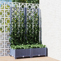 jardiniere treillis modulaire resine tressee gris bleu 80 x 40 x 121 cm 55kc | jardinna