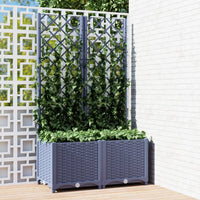 jardiniere treillis modulaire resine tressee gris bleu 80 x 40 x 136 cm 95nf | jardinna