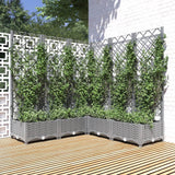 jardiniere treillis modulaire resine tressee gris clair 120 x 120 x 121 cm 97ih | jardinna