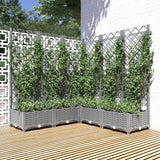 jardiniere treillis modulaire resine tressee gris clair 120 x 120 x 121 cm 97ih | jardinna