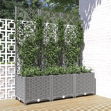 jardiniere treillis modulaire resine tressee gris clair 120 x 40 x 136 cm 93mw | jardinna