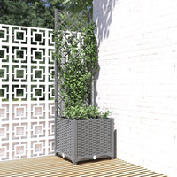 jardiniere treillis modulaire resine tressee gris clair 40 x 40 x 136 cm 35tx | jardinna