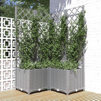 jardiniere treillis modulaire resine tressee gris clair 80 x 80 x 136 cm 72ax | jardinna