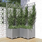 jardiniere treillis modulaire resine tressee gris clair 80 x 80 x 136 cm 72ax | jardinna
