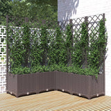 jardiniere treillis modulaire resine tressee marron 120 x 120 x 136 cm 58fj | jardinna
