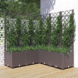 jardiniere treillis modulaire resine tressee marron 120 x 120 x 136 cm 58fj | jardinna