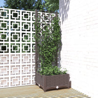jardiniere treillis modulaire resine tressee marron 40 x 40 x 121 cm 74ue | jardinna