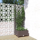 jardiniere treillis modulaire resine tressee marron 40 x 40 x 121 cm 74ue | jardinna