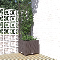 jardiniere treillis modulaire resine tressee marron 40 x 40 x 136 cm 23hp | jardinna