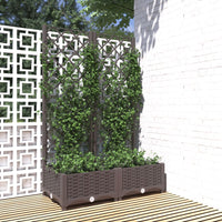 jardiniere treillis modulaire resine tressee marron 80 x 40 x 121 cm 60to | jardinna