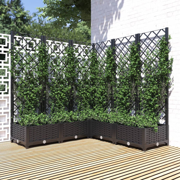 jardiniere treillis modulaire resine tressee noir 120 x 120 x 121 cm 93bw | jardinna