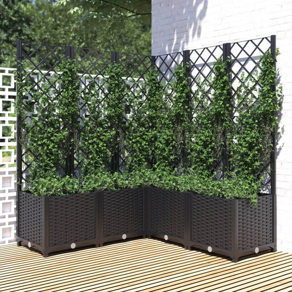jardiniere treillis modulaire resine tressee noir 120 x 120 x 136 cm 11qe | jardinna