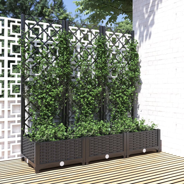 jardiniere treillis modulaire resine tressee noir 120 x 40 x 121 cm 23xd | jardinna