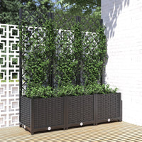 jardiniere treillis modulaire resine tressee noir 120 x 40 x 136 cm 95uu | jardinna