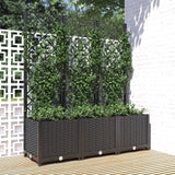 jardiniere treillis modulaire resine tressee noir 120 x 40 x 136 cm 95uu | jardinna