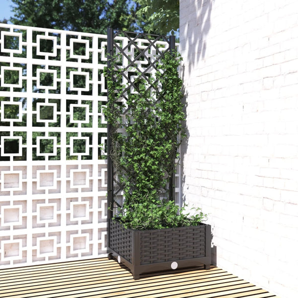 jardiniere treillis modulaire resine tressee noir 40 x 40 x 121 cm 28dv | jardinna