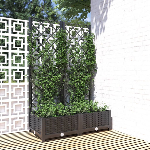 jardiniere treillis modulaire resine tressee noir 80 x 40 x 121 cm 94ai | jardinna