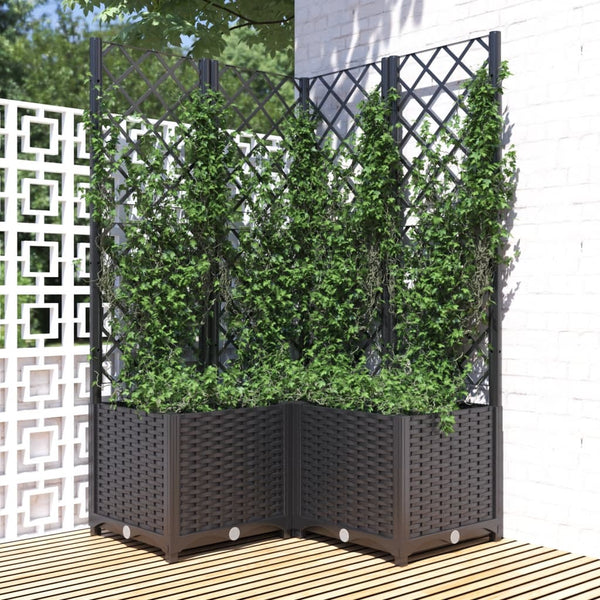 jardiniere treillis modulaire resine tressee noir 80 x 80 x 136 cm 47oo | jardinna