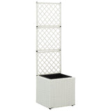 jardiniere treillis plantes grimpantes resine tressee blanc 30 x 30 x 107 cm 1 | jardinna