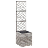 jardiniere treillis plantes grimpantes resine tressee gris 30 x 30 x 107 cm 1 | jardinna