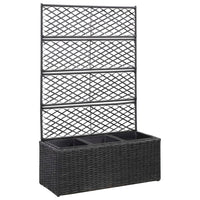 jardiniere treillis plantes grimpantes resine tressee noir 83 x 30 x 130 cm 1 | jardinna