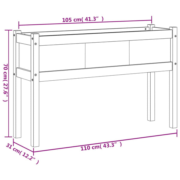 jardinieres pieds 110x31x70 cm bois pin massif 11 | jardinna