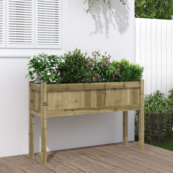 jardinieres pieds 110x31x70 cm bois pin massif naturel impregne 2 | jardinna