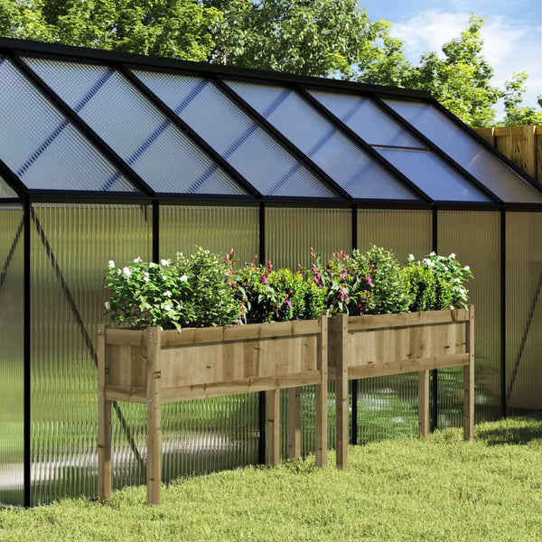 jardinieres pieds 110x31x70 cm bois pin massif naturel impregne 3 | jardinna