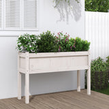 jardinieres pieds 110x31x70 cm bois pin massif pin blanc 2 | jardinna
