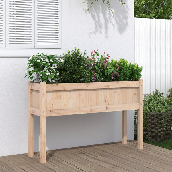jardinieres pieds 110x31x70 cm bois pin massif pin naturel 2 | jardinna