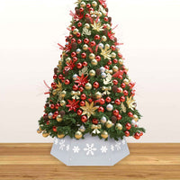 jupe sapin noel motif neige 68x25 cm 3 | jardinna