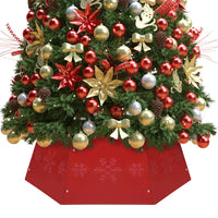 jupe sapin noel motif neige 68x25 cm rouge 1 | jardinna