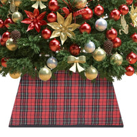 jupe sapin noel tissu rouge noir 48x48x25 cm rouge noir 1 | jardinna