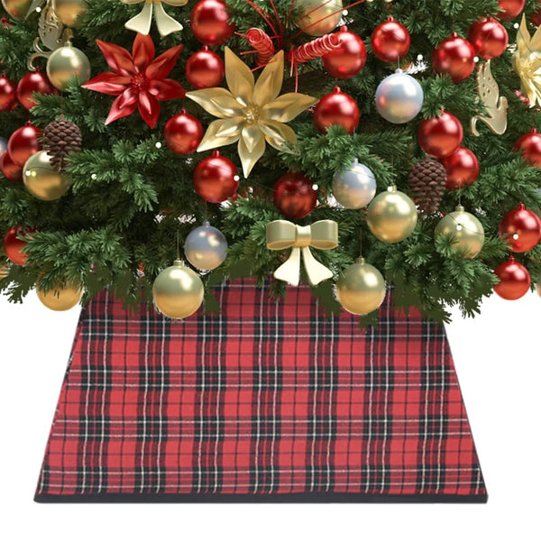 jupe sapin noel tissu rouge noir 48x48x25 cm rouge noir 1 | jardinna