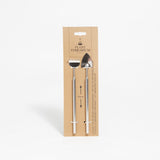 kit outils terrarium telescopiques inox pelle rateau 84 cm | jardinna