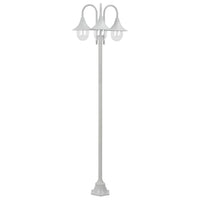 lampadaire exterieur led jardin a 3 tetes blanc | jardinna