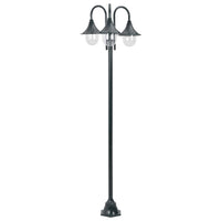 lampadaire exterieur led jardin a 3 tetes vert fonce | jardinna