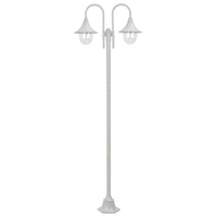 lampadaire jardin 220cm aluminium 2 lanternes blanc | jardinna