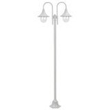 lampadaire jardin 220cm aluminium 2 lanternes blanc | jardinna