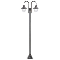 lampadaire jardin 220cm aluminium 2 lanternes bronze | jardinna