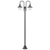 lampadaire jardin 220cm aluminium 2 lanternes bronze | jardinna