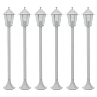 lampe exterieur pied 110 cm set 6 blanc | jardinna